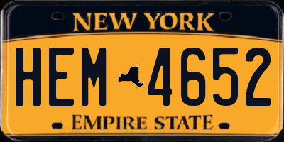 NY license plate HEM4652