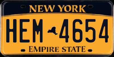 NY license plate HEM4654
