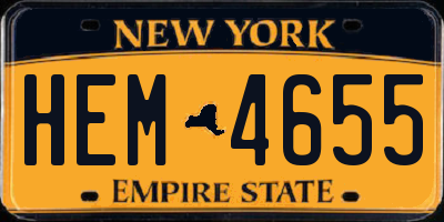 NY license plate HEM4655