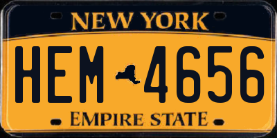 NY license plate HEM4656