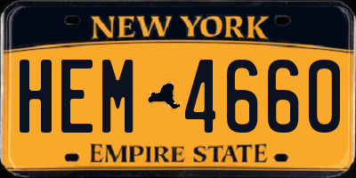 NY license plate HEM4660