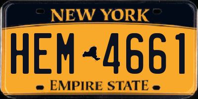 NY license plate HEM4661