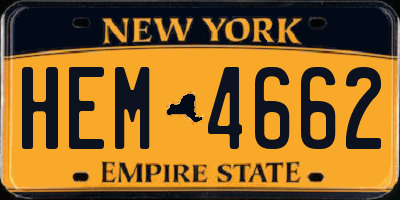 NY license plate HEM4662