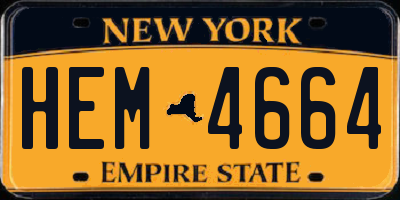 NY license plate HEM4664