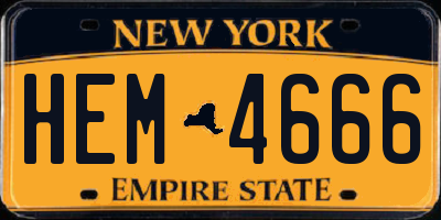 NY license plate HEM4666