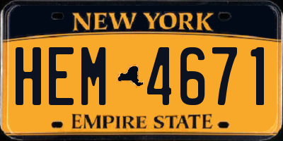 NY license plate HEM4671