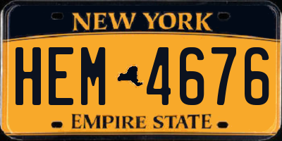 NY license plate HEM4676