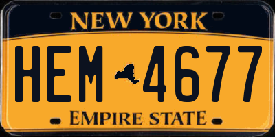 NY license plate HEM4677