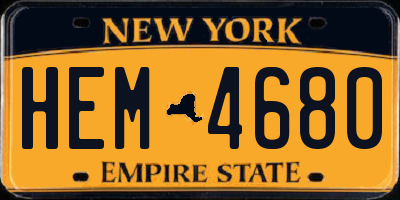 NY license plate HEM4680