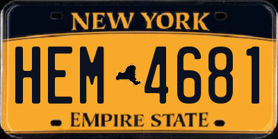 NY license plate HEM4681