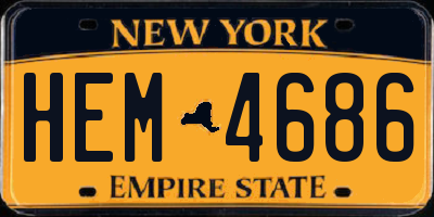 NY license plate HEM4686
