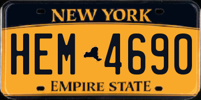 NY license plate HEM4690