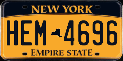 NY license plate HEM4696