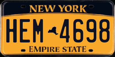 NY license plate HEM4698