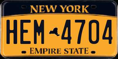 NY license plate HEM4704