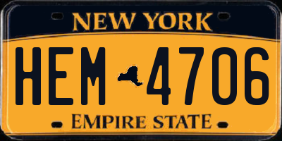 NY license plate HEM4706