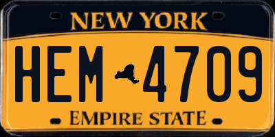 NY license plate HEM4709