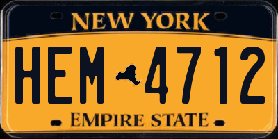 NY license plate HEM4712
