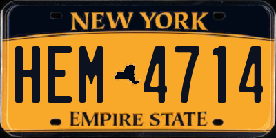 NY license plate HEM4714