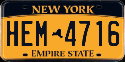 NY license plate HEM4716