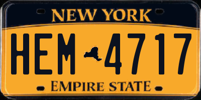 NY license plate HEM4717