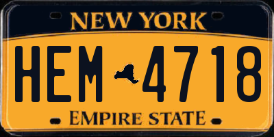 NY license plate HEM4718