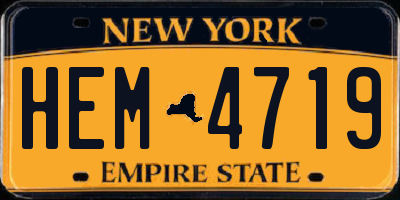 NY license plate HEM4719