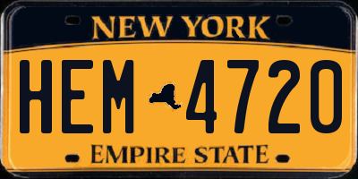 NY license plate HEM4720