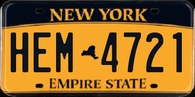 NY license plate HEM4721