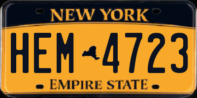 NY license plate HEM4723