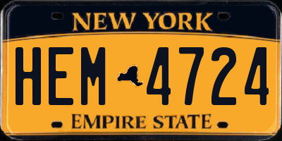 NY license plate HEM4724