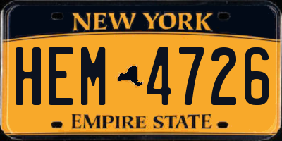 NY license plate HEM4726