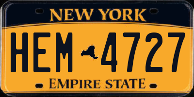 NY license plate HEM4727