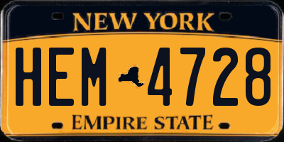 NY license plate HEM4728