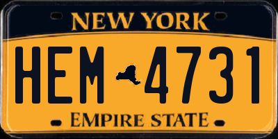 NY license plate HEM4731