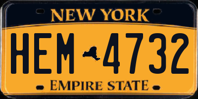 NY license plate HEM4732