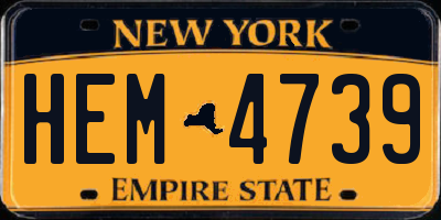 NY license plate HEM4739