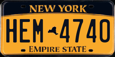 NY license plate HEM4740