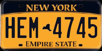 NY license plate HEM4745