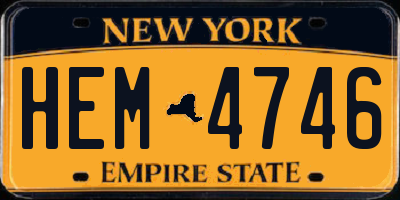 NY license plate HEM4746