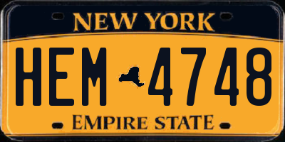 NY license plate HEM4748