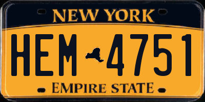 NY license plate HEM4751