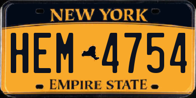 NY license plate HEM4754