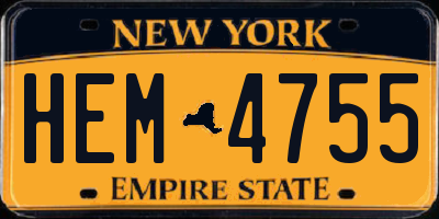 NY license plate HEM4755