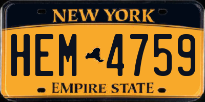 NY license plate HEM4759