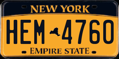 NY license plate HEM4760