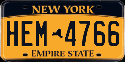 NY license plate HEM4766
