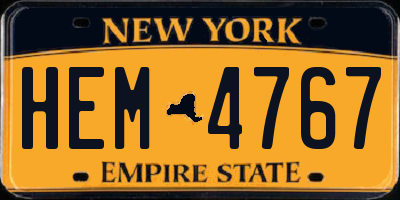 NY license plate HEM4767