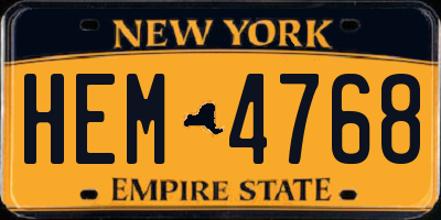 NY license plate HEM4768