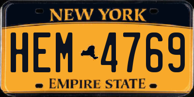 NY license plate HEM4769